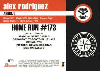 2007 Bowman - Alex Rodriguez: Road to 500 #ARHR173 Alex Rodriguez Back