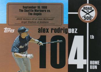2007 Topps Moments & Milestones - Alex Rodriguez: Road to 500 #ARHR104 Alex Rodriguez Front