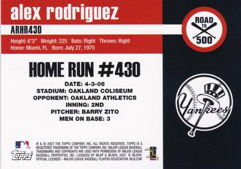 2007 Bowman Draft Picks & Prospects - Alex Rodriguez: Road to 500 #ARHR430 Alex Rodriguez Back