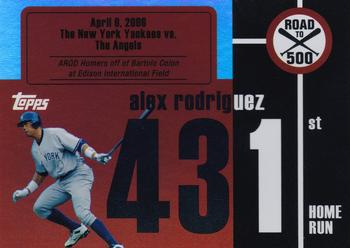 2007 Bowman Draft Picks & Prospects - Alex Rodriguez: Road to 500 #ARHR431 Alex Rodriguez Front