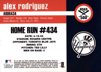 2007 Bowman Draft Picks & Prospects - Alex Rodriguez: Road to 500 #ARHR434 Alex Rodriguez Back
