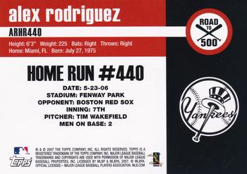 2007 Bowman Draft Picks & Prospects - Alex Rodriguez: Road to 500 #ARHR440 Alex Rodriguez Back
