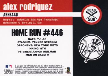 2007 Bowman Draft Picks & Prospects - Alex Rodriguez: Road to 500 #ARHR446 Alex Rodriguez Back