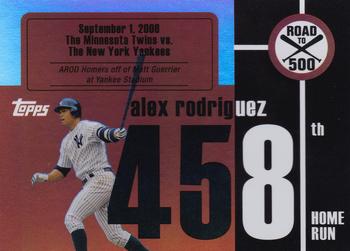 2007 Bowman Sterling - Alex Rodriguez: Road to 500 #ARHR458 Alex Rodriguez Front
