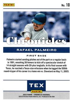 2023 Panini Chronicles #10 Rafael Palmeiro Back