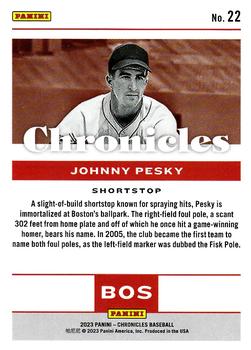 2023 Panini Chronicles #22 Johnny Pesky Back