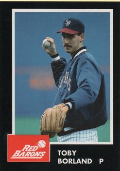 1992 Planters Bullpen Chew Scranton/Wilkes-Barre Red Barons #NNO Toby Borland Front