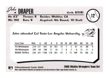2005 Grandstand Wichita Wranglers #NNO John Draper Back