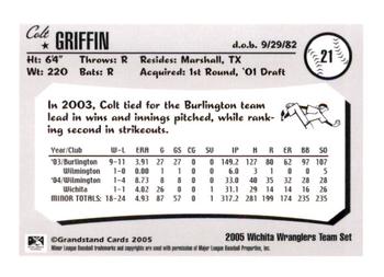 2005 Grandstand Wichita Wranglers #NNO Colt Griffin Back