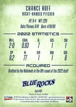 2023 Choice Wilmington Blue Rocks #3 Chance Huff Back