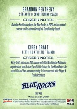 2023 Choice Wilmington Blue Rocks #29 Kirby Craft / Brandon Pentheny Back
