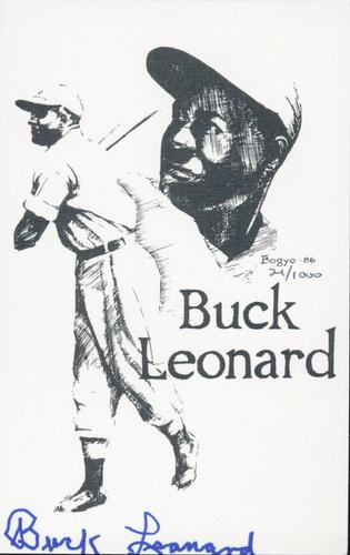 1986-87 3-Starr Press Bogyo Postcards - Autographs #NNO Buck Leonard Front