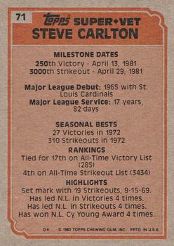 2023 Topps Archives Signature Series Retired Player Edition - Steve Carlton #71 Steve Carlton Back