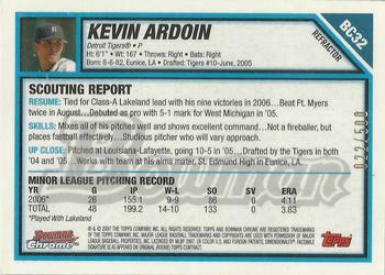 2007 Bowman - Chrome Prospects Refractors #BC32 Kevin Ardoin Back