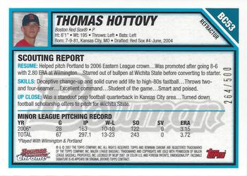 2007 Bowman - Chrome Prospects Refractors #BC53 Thomas Hottovy Back