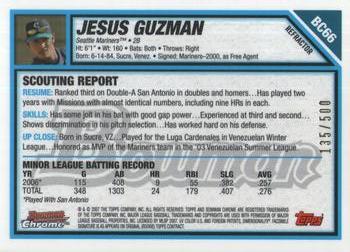 2007 Bowman - Chrome Prospects Refractors #BC66 Jesus Guzman Back