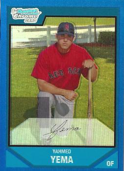 2007 Bowman - Chrome Prospects Blue Refractors #BC16 Yahmed Yema Front