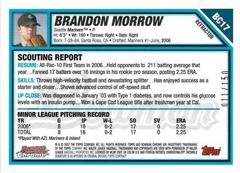 2007 Bowman - Chrome Prospects Blue Refractors #BC17 Brandon Morrow Back
