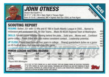 2007 Bowman - Chrome Prospects Blue Refractors #BC45 John Otness Back