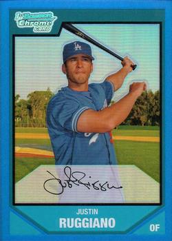 2007 Bowman - Chrome Prospects Blue Refractors #BC100 Justin Ruggiano Front