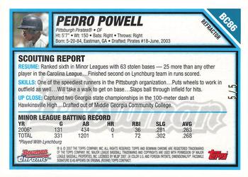 2007 Bowman - Chrome Prospects Red Refractors #BC86 Pedro Powell Back