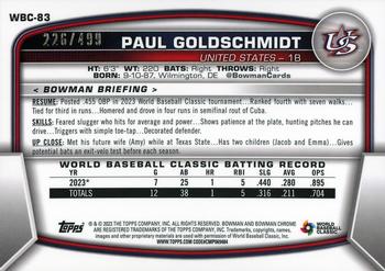 2023 Bowman Chrome - WBC Flag Refractor Variations #WBC-83 Paul Goldschmidt Back