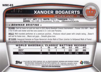 2023 Bowman Chrome - WBC Flag Gold Refractor Variations #WBC-65 Xander Bogaerts Back