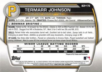 2023 Bowman Chrome - Chrome Prospects #BCP-170 Termarr Johnson Back