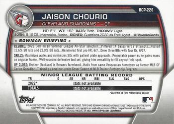2023 Bowman Chrome - Chrome Prospects #BCP-226 Jaison Chourio Back