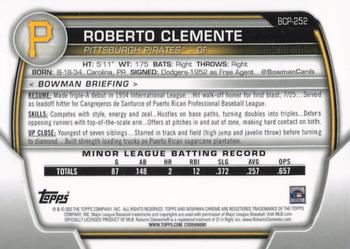 2023 Bowman Chrome - Chrome Prospects #BCP-252 Roberto Clemente Back