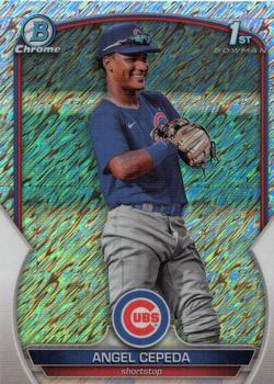 2023 Bowman Chrome - Chrome Prospects Shimmer Refractor #BCP-205 Angel Cepeda Front
