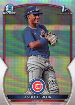 2023 Bowman Chrome - Chrome Prospects Refractor #BCP-205 Angel Cepeda Front