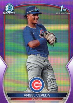 2023 Bowman Chrome - Chrome Prospects Purple Refractor #BCP-205 Angel Cepeda Front
