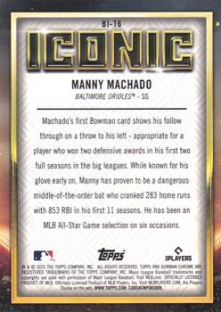2023 Bowman Chrome - Bowman Iconic #BI-16 Manny Machado Back