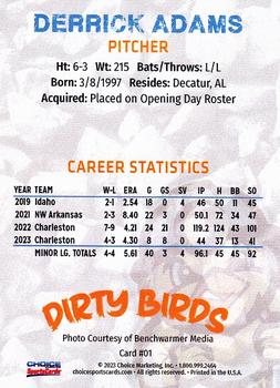 2023 Choice Charleston Dirty Birds #01 Derrick Adams Back