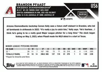 2023 Topps Update #US6 Brandon Pfaadt Back