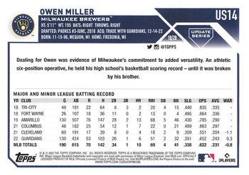 2023 Topps Update #US14 Owen Miller Back