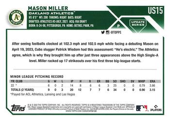 2023 Topps Update #US15 Mason Miller Back