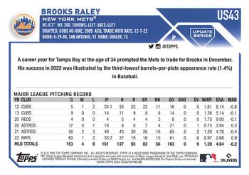 2023 Topps Update #US43 Brooks Raley Back