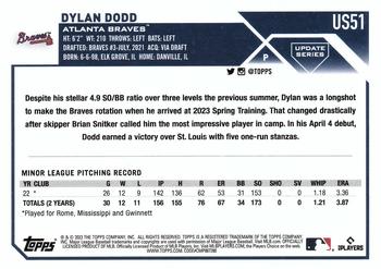 2023 Topps Update #US51 Dylan Dodd Back