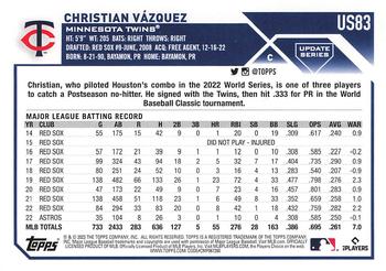 2023 Topps Update #US83 Christian Vázquez Back