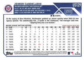 2023 Topps Update #US129 Jeimer Candelario Back