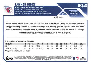 2023 Topps Update #US168 Tanner Bibee Back