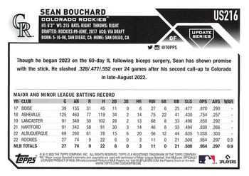 2023 Topps Update #US216 Sean Bouchard Back