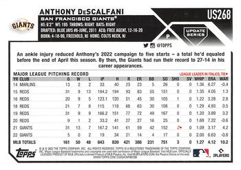 2023 Topps Update #US268 Anthony DeScalfani Back