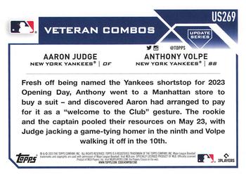 2023 Topps Update #US269 Volpe Joins the Party (Anthony Volpe / Aaron Judge) Back