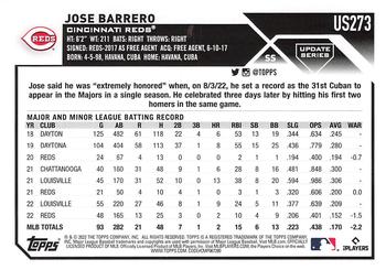 2023 Topps Update #US273 Jose Barrero Back
