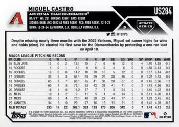 2023 Topps Update #US284 Miguel Castro Back