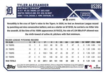 2023 Topps Update #US285 Tyler Alexander Back