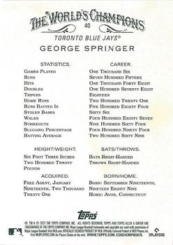 2023 Topps Allen & Ginter - Silver Portrait #40 George Springer Back
